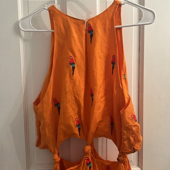 FARM Rio Orange Parrot Print Dress - Picture 12 of 13